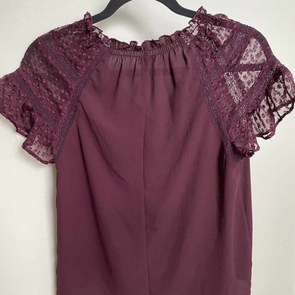 Express Ruffled Short Sleeve Blouse - Picture 2 of 4